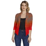 Crimson Skys Women s Draped Front 3/4 Sleeve Shawl Collar Jacket