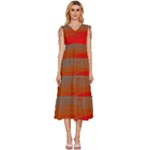 Crimson Skys V-Neck Drawstring Shoulder Sleeveless Maxi Dress