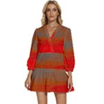 Crimson Skys V-Neck Placket Mini Dress