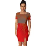 Crimson Skys Fitted Knot Split End Bodycon Dress