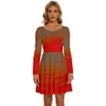 Crimson Skys Long Sleeve Wide Neck Velvet Dress