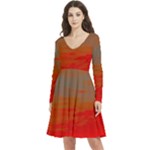 Crimson Skys Long Sleeve V-neck skater dress with Pockets