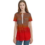 Crimson Skys Women s Zip Front V-Neck Short Sleeve Casual Top Pocket Shirt