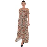 Retro & Chic Floral Pattern Off Shoulder Open Front Chiffon Dress