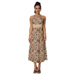 Retro & Chic Floral Pattern Sleeveless Cross Front Cocktail Midi Chiffon Dress