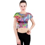 Cabbage Flower Abstract Crew Neck Crop Top