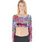 Cabbage Flower Abstract Long Sleeve Crop Top