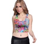 Cabbage Flower Abstract Racer Back Crop Top