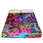 Cabbage Flower Abstract Fitted Sheet (Queen Size)