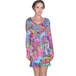 Cabbage Flower Abstract Long Sleeve Nightdress