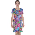 Cabbage Flower Abstract Short Sleeve Nightdress