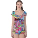 Cabbage Flower Abstract Boyleg Leotard 