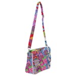 Cabbage Flower Abstract Shoulder Bag with Back Zipper