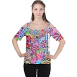 Cabbage Flower Abstract Cutout Shoulder T-Shirt