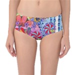 Cabbage Flower Abstract Mid-Waist Bikini Bottoms