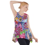 Cabbage Flower Abstract Side Drop Tank Tunic