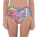 Cabbage Flower Abstract Reversible High-Waist Bikini Bottoms