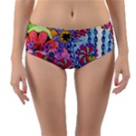 Cabbage Flower Abstract Reversible Mid-Waist Bikini Bottoms