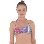 Cabbage Flower Abstract Tie Back Bikini Top