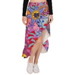 Cabbage Flower Abstract Asymmetrical Ruffle Hem Skirt 