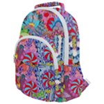 Cabbage Flower Abstract Rounded Multi Pocket Backpack