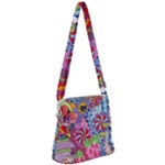 Cabbage Flower Abstract Zipper Messenger Bag