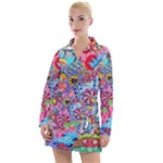 Cabbage Flower Abstract Women s Long Sleeve Casual Dress