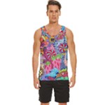 Cabbage Flower Abstract Men s Wide Collar Tank Top