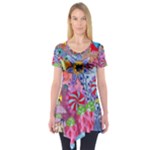 Cabbage Flower Abstract Short Sleeve Tunic 