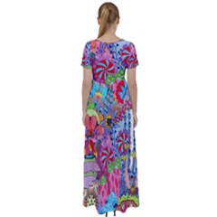 High Waist Short Sleeve Maxi Dress 