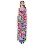 Cabbage Flower Abstract Empire Waist Maxi Dress