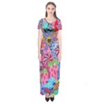 Cabbage Flower Abstract Short Sleeve Maxi Dress