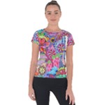 Cabbage Flower Abstract Short Sleeve Sports Top 