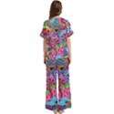 Short Sleeve Long Pants Satin Pajamas Set 