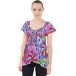 Cabbage Flower Abstract Lace Front Dolly Top