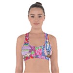 Cabbage Flower Abstract Cross Back Sports Bra