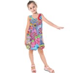 Cabbage Flower Abstract Kids  Sleeveless Dress