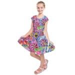 Cabbage Flower Abstract Kids  Short Sleeve Dress