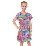 Cabbage Flower Abstract Kids  Drop Waist Dress