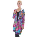 Cabbage Flower Abstract Hooded Pocket Cardigan