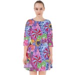 Cabbage Flower Abstract Smock Dress