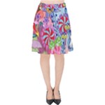 Cabbage Flower Abstract Velvet High Waist Skirt