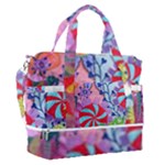 Cabbage Flower Abstract Sports Shoulder Bag with Shoes Compartment