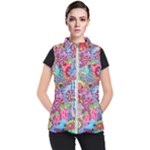 Cabbage Flower Abstract Women s Puffer Vest