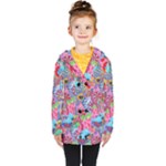 Cabbage Flower Abstract Kids  Double Breasted Button Coat