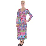 Cabbage Flower Abstract Velvet Maxi Wrap Dress