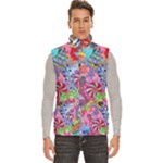 Cabbage Flower Abstract Men s High Neck Button Up Puffer Vest