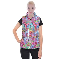 Cabbage Flower Abstract Women s Button Up Vest from ArtsNow.com