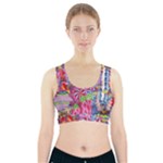 Cabbage Flower Abstract Sports Bra With Pocket