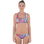 Cabbage Flower Abstract Cross Back Hipster Bikini Set